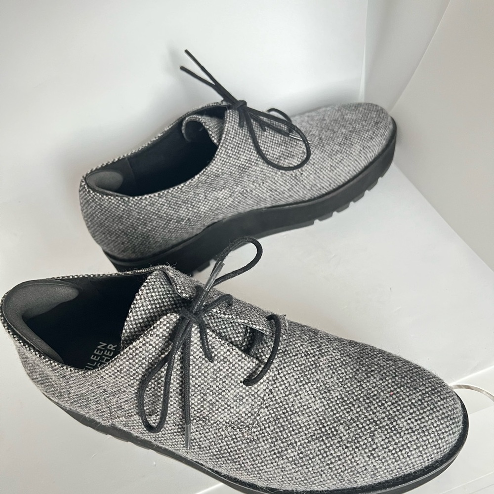 Eileen Fisher Black and Gray tweed shoes 7.5